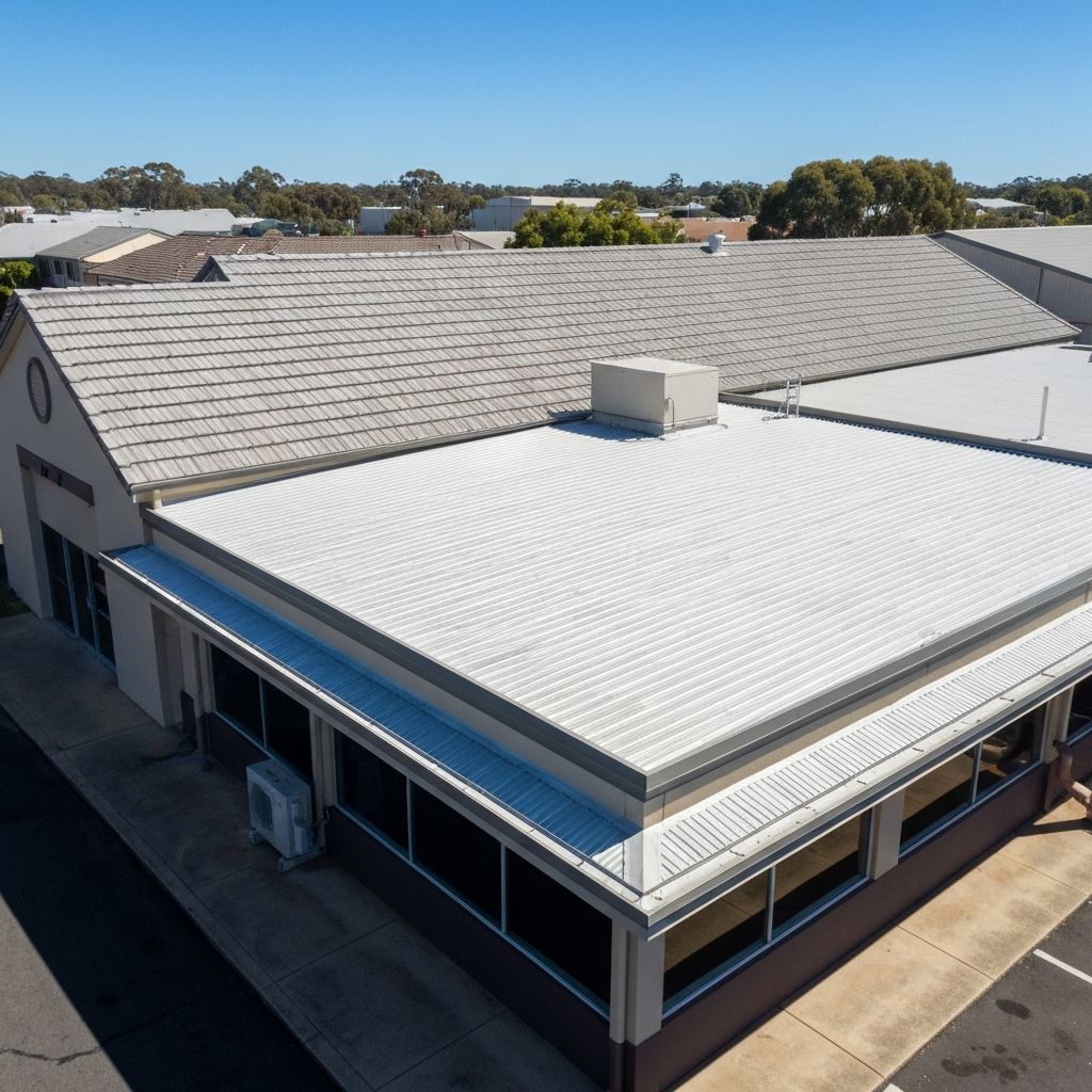 Clean commercial rooftop and gutters after professional cleaning service